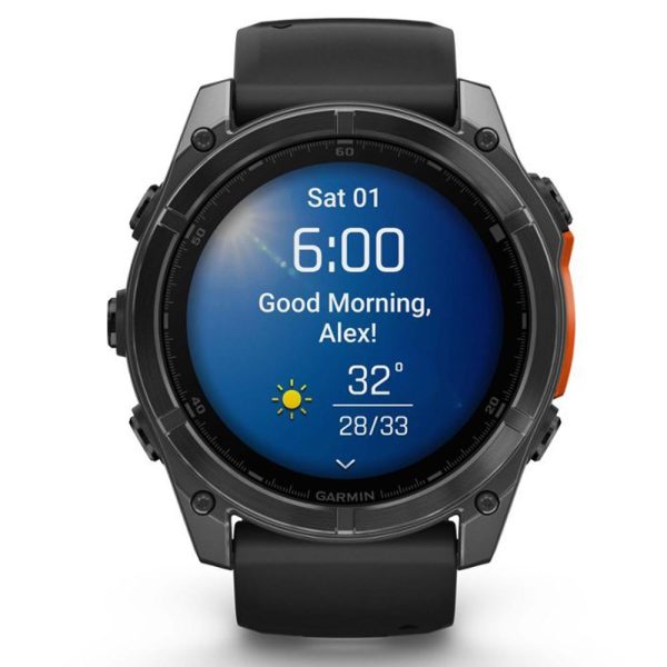 Garmin Fenix 8 51mm AMOLED Sapphire, Carbon Gray DLC Titanium w  Black Pebble Gray Band Cheap