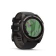 Garmin Fenix 8 51mm Solar Sapphire, Carbon Gray DLC Titanium w  Black Pebble Gray Band Hot on Sale