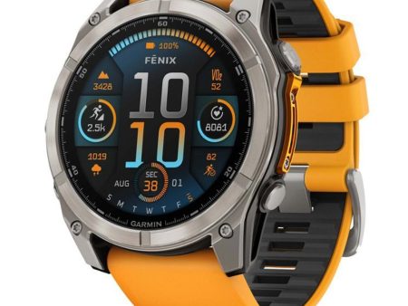 Garmin Fenix 8 51 mm, AMOLED Sapphire, Titanium w Spark Orange Graphite Silicone Band Discount