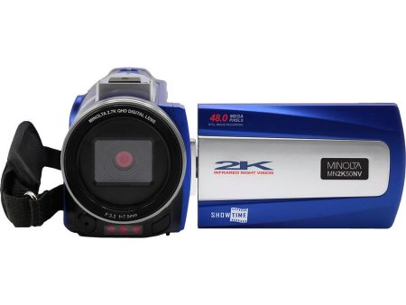 Minolta MN2K50NV 2.7K Quad HD   48 MP IR Night Vision Camcorder (Blue) - Open Box Online