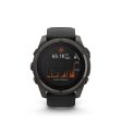 Garmin Fenix 8 51mm Solar Sapphire, Carbon Gray DLC Titanium w  Black Pebble Gray Band Hot on Sale