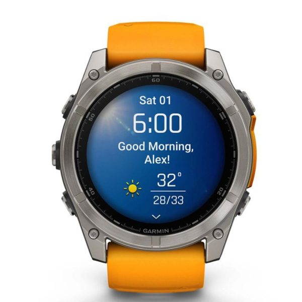 Garmin Fenix 8 51 mm, AMOLED Sapphire, Titanium w Spark Orange Graphite Silicone Band Discount