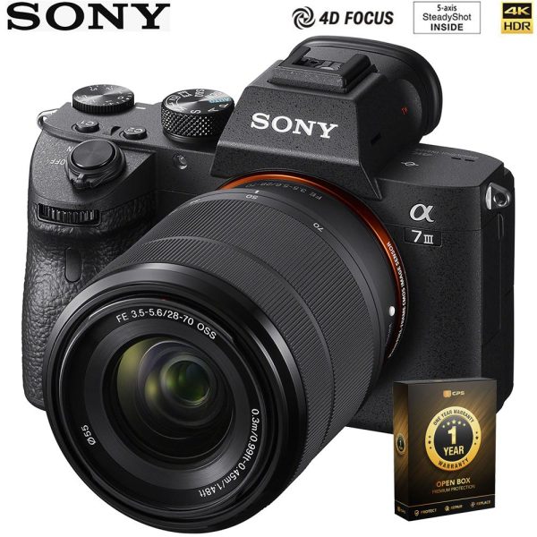 Sony a7III Full Frame Mirrorless Lens Camera w  28-70mm Open Box+1 Year Warranty For Cheap