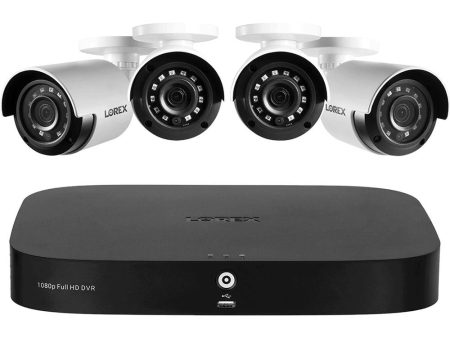 Lorex 1080p HD 8-Channel 1TB DVR Security Camera System with Four 2MP Bullet Cameras Online Sale