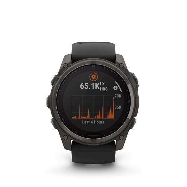 Garmin Fenix 8 47 mm, Solar Sapphire, Carbon Gray DLC Titanium with Black Pebble Gray Supply