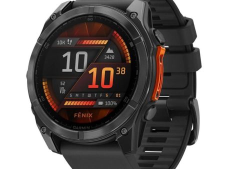 Garmin Fenix 8 51mm AMOLED Sapphire, Carbon Gray DLC Titanium w  Black Pebble Gray Band Cheap