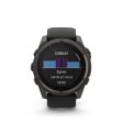 Garmin Fenix 8 47 mm, Solar Sapphire, Carbon Gray DLC Titanium with Black Pebble Gray Supply