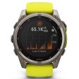 Garmin Fenix 8 51mm, Solar Sapphire, Titanium with Amp Yellow Graphite Silicone Band Discount