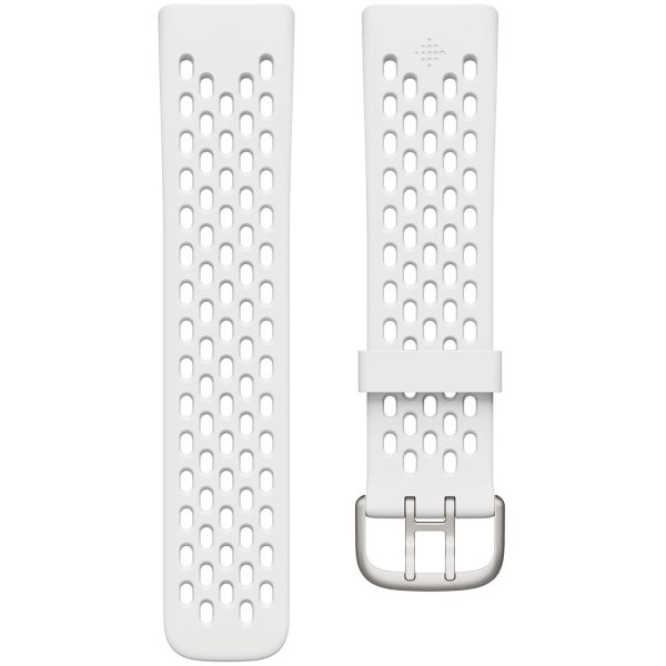 Fitbit Charge 6 & Charge 5 Sport Bands, Frost White, Large Online