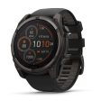 Garmin Fenix 8 51mm Solar Sapphire, Carbon Gray DLC Titanium w  Black Pebble Gray Band Hot on Sale