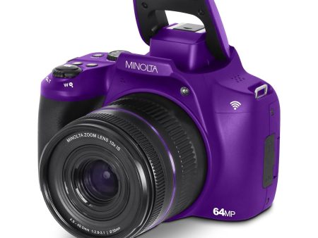 Minolta 64MP Auto Focus Digital Camera 10x Optical Zoom, 4K Ultra HD Video (Purple) Online now