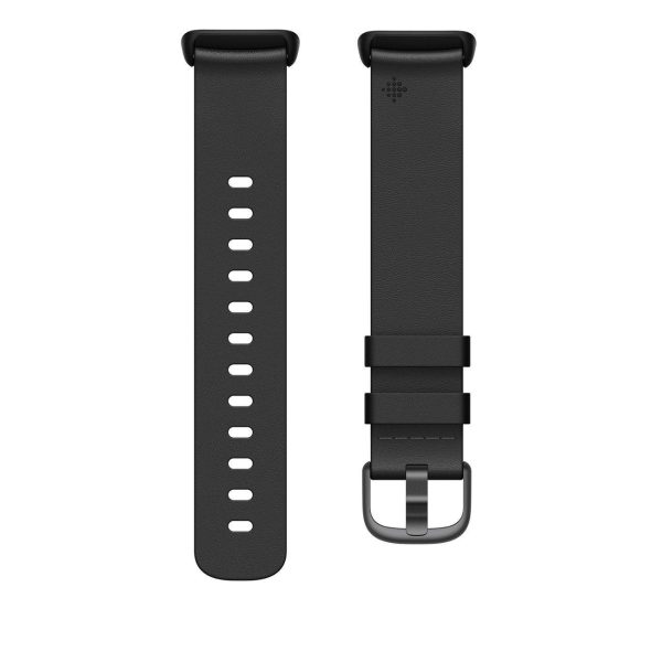 Fitbit Charge 5 & 6 Premium Leather Bands, Black Cheap