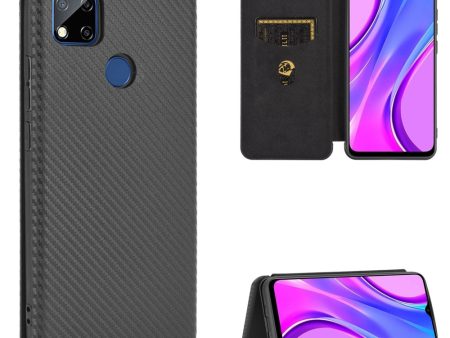 Auto-absorbed Carbon Fiber Texture Leather Case with Stand for Xiaomi Redmi 9C Redmi 9C NFC Online Sale