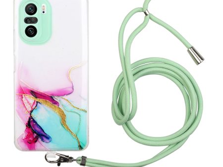 Soft TPU Case Marble Pattern Phone Cover with Hanging Rope for Xiaomi Redmi K40 Pro   K40   Poco F3 Hot on Sale