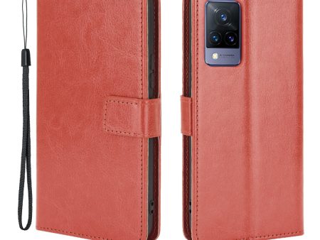 Crazy Horse Texture Leather Case for vivo V21 5G   4G Protective Wallet Stand Casing For Discount