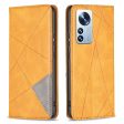 BF Imprinting Pattern Series-1 for Xiaomi 12 Pro 5G 12S Pro 5G 12 Pro (Dimensity) 5G Magnetic Absorption Stand Folio Cover Rhombus-like Imprinted PU Leather Inner TPU Shockproof Defender Phone Case with Card Holders Sale