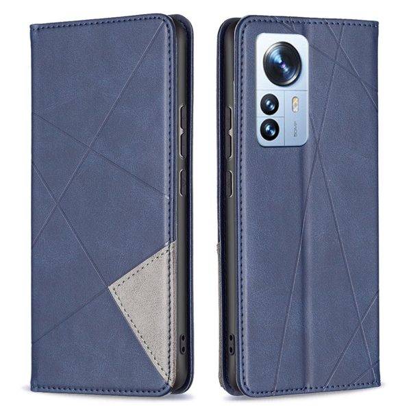 BF Imprinting Pattern Series-1 for Xiaomi 12 Pro 5G 12S Pro 5G 12 Pro (Dimensity) 5G Magnetic Absorption Stand Folio Cover Rhombus-like Imprinted PU Leather Inner TPU Shockproof Defender Phone Case with Card Holders Sale