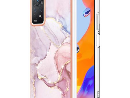 For Xiaomi Redmi Note 11 Pro 4G (MediaTek) Redmi Note 11 Pro 5G (Qualcomm) YB IMD Series-2 Electroplated Frame IMD Case Marble Pattern Soft TPU Phone Cover Fashion