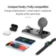 UV-06 3-in-1 15W Wireless Charger Foldable Qi Fast Charging Stand Dock for iPhone Samsung iWatch AirPods on Sale