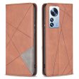 BF Imprinting Pattern Series-1 for Xiaomi 12 Pro 5G 12S Pro 5G 12 Pro (Dimensity) 5G Magnetic Absorption Stand Folio Cover Rhombus-like Imprinted PU Leather Inner TPU Shockproof Defender Phone Case with Card Holders Sale