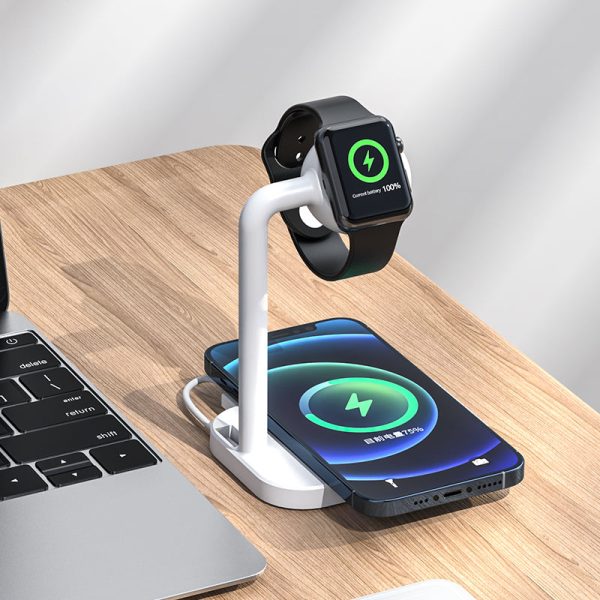 2 in 1 Magnetic Wireless Charger Desktop Wireless Fast Charging Base Stand Dock Station for Apple Watch iPhone on Sale