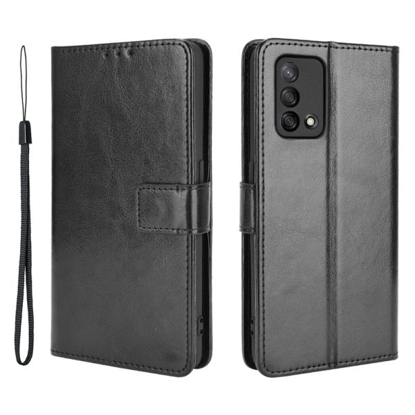 Wallet Design Crazy Horse Skin Leather Stand Shell with Strap for Oppo A74 4G F19 Cheap