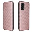 Auto-absorbed Carbon Fiber Texture Shock-proof Leather Case with Card Holder and Ring Strap for Oppo F19 A74 4G Sale