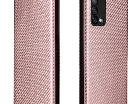 Auto-absorbed Carbon Fiber Texture Shock-proof Leather Case with Card Holder and Ring Strap for Oppo F19 A74 4G Sale