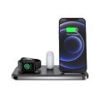 UV-06 3-in-1 15W Wireless Charger Foldable Qi Fast Charging Stand Dock for iPhone Samsung iWatch AirPods on Sale