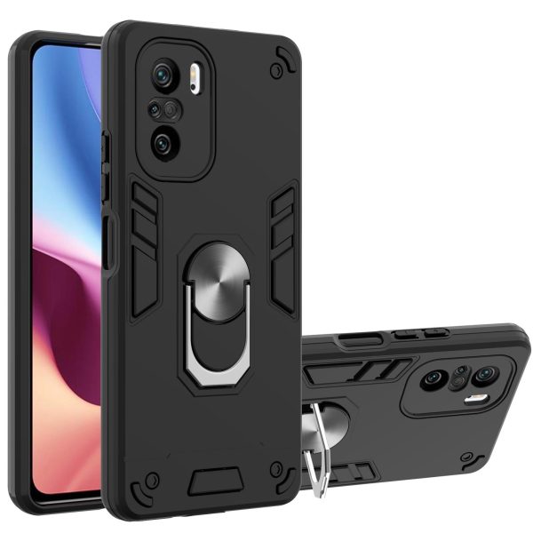 Rotating Car Magnetic Ring Kickstand PC + TPU Hybrid Shock-Absorbing Phone Case for Xiaomi Mi 11i   Poco F3   Redmi K40   K40 Pro Online Hot Sale