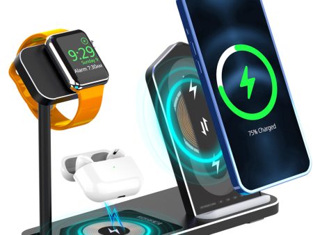 AJWXC005SX 3 in 1 Wireless Chargers Stand Fast Charging Station Dock for iPhone 12 Apple Watch Huawei Samsung Discount