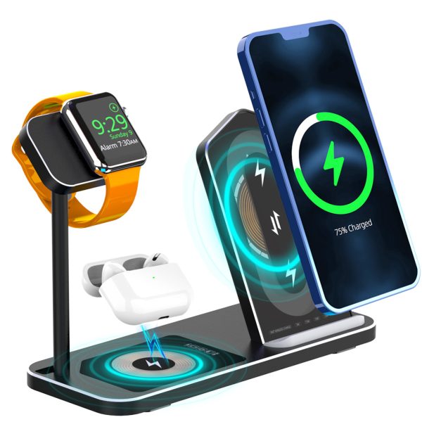 AJWXC005SX 3 in 1 Wireless Chargers Stand Fast Charging Station Dock for iPhone 12 Apple Watch Huawei Samsung Discount