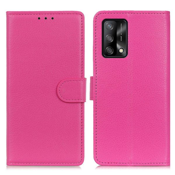 Litchi Texture Leather Wallet Stand Flip Case for Oppo F19   Oppo A74 4G For Cheap