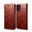 Oil Wax Surface PU Leather + Inner Soft TPU Phone Cover Case with Wallet Stand for Oppo F19 A74 4G Supply