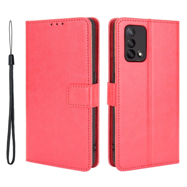 Wallet Design Crazy Horse Skin Leather Stand Shell with Strap for Oppo A74 4G F19 Cheap