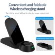 H22 Foldable 3-in-1 Wireless Charger 15W Fast Charging Stand Dock for Smartphones Watches Earphones Fashion