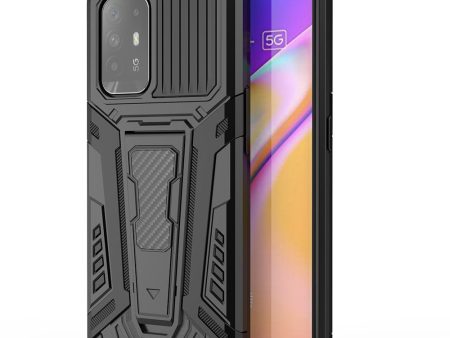 Kickstand Design Car Style Well-Protected PC + TPU Hybrid Cover Case for Oppo F19 Pro+ 5G Reno5 Z A94 5G Online