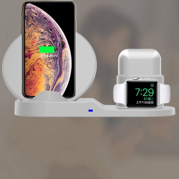 3 in 1 Fast Wireless Charger Charging Dock for iPhone   Apple Watch Series 4 3 2 1   AirPods (Not Support FOD Function) Online