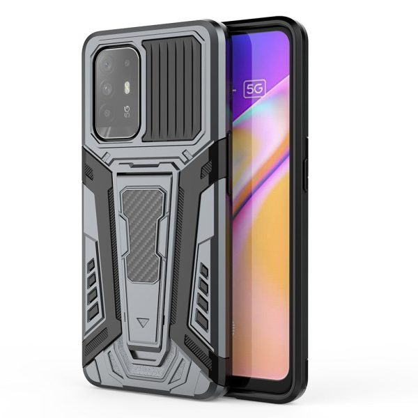 Kickstand Design Car Style Well-Protected PC + TPU Hybrid Cover Case for Oppo F19 Pro+ 5G Reno5 Z A94 5G Online