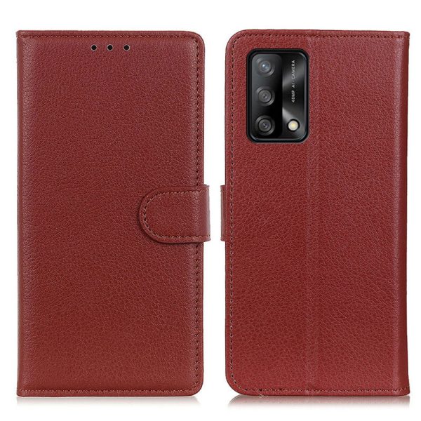 Litchi Texture Leather Wallet Stand Flip Case for Oppo F19   Oppo A74 4G For Cheap