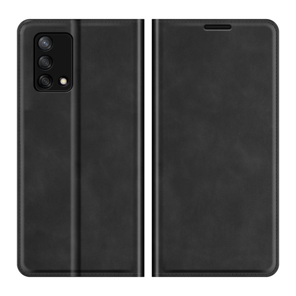 Skin-touch Leather Protective Cover Auto-Absorbed Case with Wallet Stand for Oppo F19 A74 4G Discount