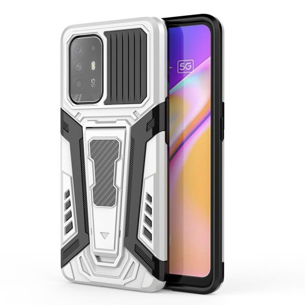 Kickstand Design Car Style Well-Protected PC + TPU Hybrid Cover Case for Oppo F19 Pro+ 5G Reno5 Z A94 5G Online