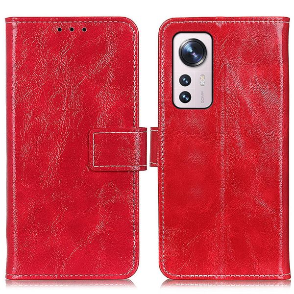 Crazy Horse Texture Retro Style PU Leather Anti-fall Phone Case Stand Wallet Cover for Xiaomi 12 Pro 5G   12S Pro 5G  12 Pro (Dimensity) 5G For Sale