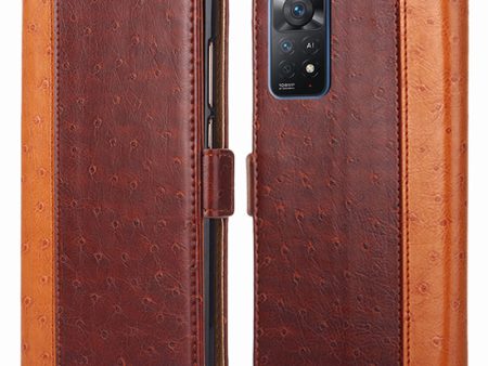 For Xiaomi Redmi Note 11 Pro 4G (MediaTek) Redmi Note 11 Pro 5G (Qualcomm) Adjustable Stand Ostrich Texture PU Leather Wallet Magnetic Cell Phone Shell Case For Sale