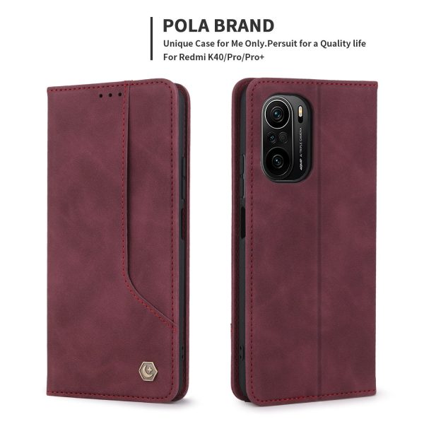 POLA 008 Series Retro Leather Case Foldable Stand Wallet Magnetic Auto-absorbed Flip Phone Case Shell for Xiaomi Mi 11i Poco F3 Redmi K40 K40 Pro K40 Pro+ Hot on Sale