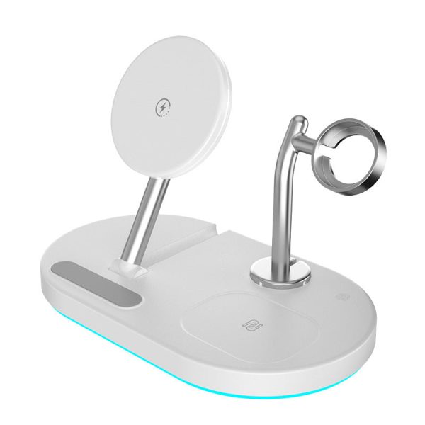 S20 4-in-1 Folding 15W Magnetic Wireless Charger Night Light Desktop Wireless Charging Stand Dock for iPhone iWatch AirPods For Sale