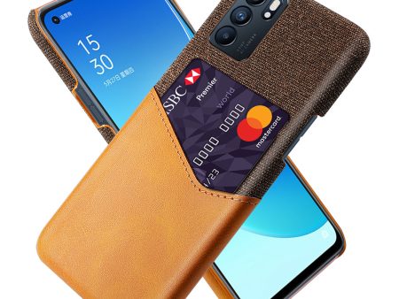 KSQ Cloth + Leather + PC Well-Protected Card Slot Phone Case for Oppo Reno6 Pro 5G (MediaTek) Online now