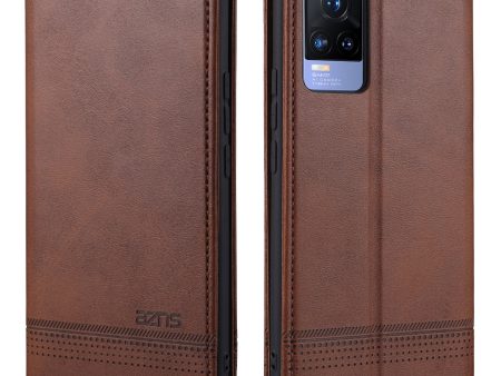 AZNS Auto-absorbed Magnetic Leather Wallet Case Phone Stand Shell for vivo V21e 4G Y73 (2021) on Sale