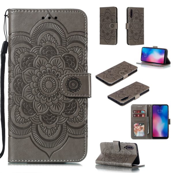 For Xiaomi Mi 9 Imprint Mandala Flower Stand Leather Phone Case Cover For Discount