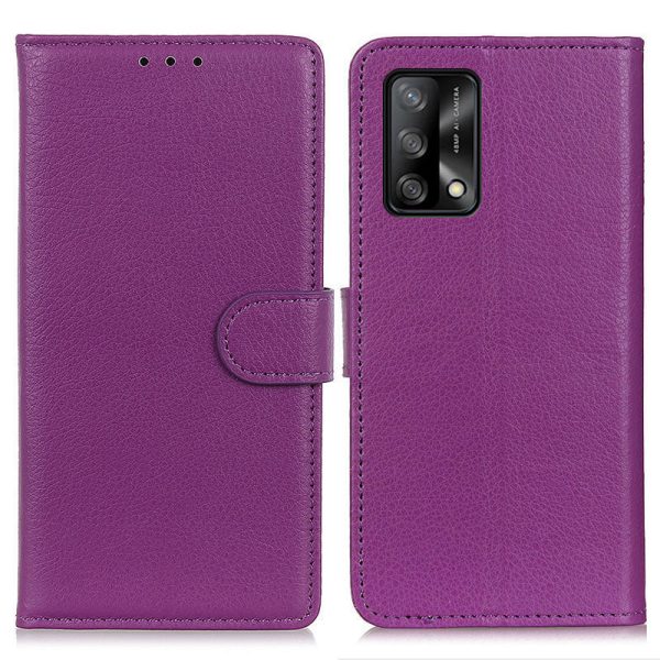 Litchi Texture Leather Wallet Stand Flip Case for Oppo F19   Oppo A74 4G For Cheap